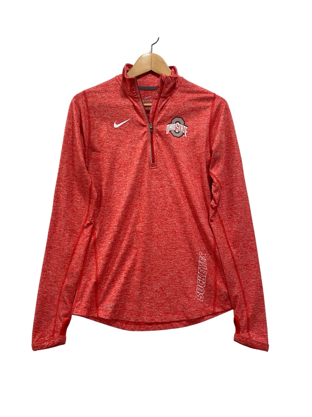 Nike Ohio State Buckeyes Dri-Fit 1/4 Zip Pullover Red Heather XS